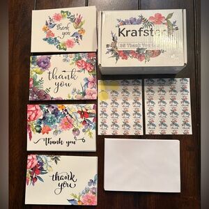 Floral 'Thank You' Card Set (30)